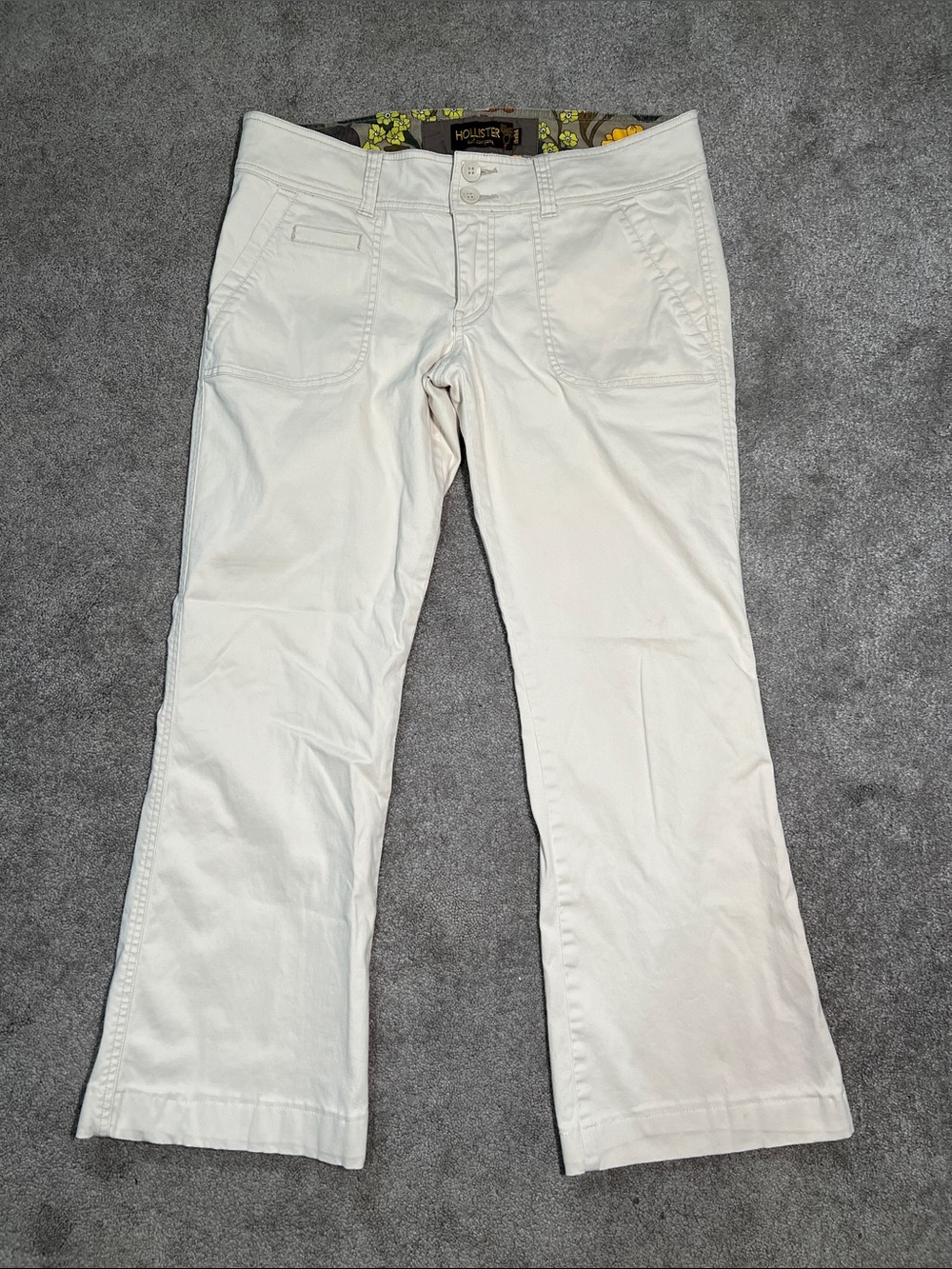 Vintage Hollister Low Rise Khaki Capri Stretch Y2K Pants size 11L
